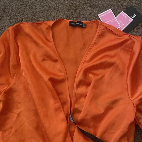 PrettyLittleThing | NWT Orange Silky-Like Dress *Read Description* - Picture 3 of 11